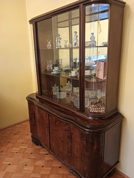 Art deco bufet komoda kredens zestaw dwóch mebli orzech lata 30 te