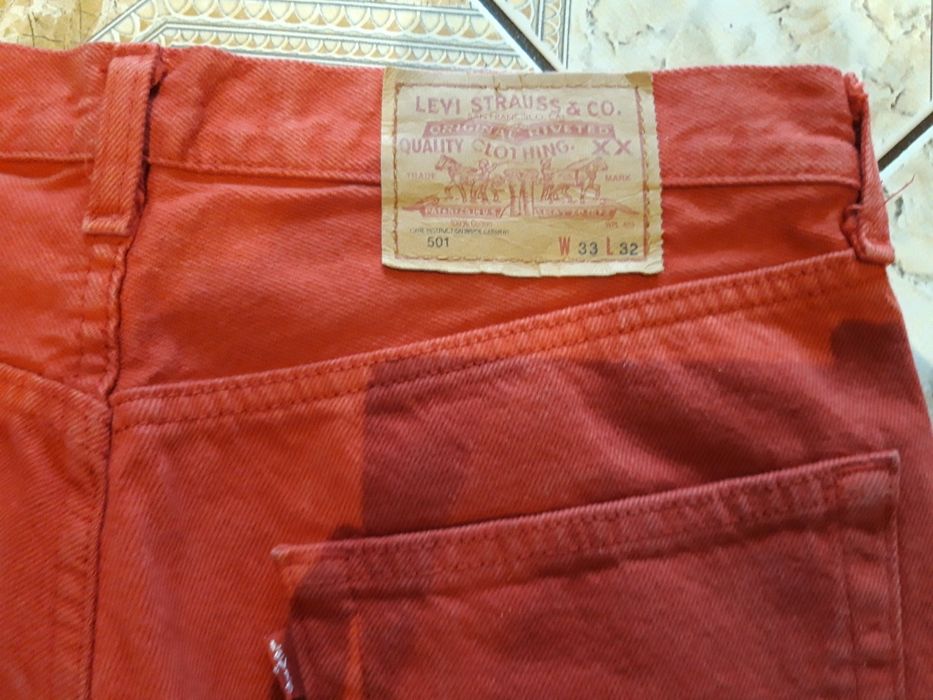 Spodnie Levi's Strauss 501 USA.rozm W 33 L CZERWONE 32 (L 30)