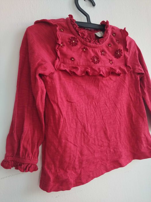 Blusa vermelha com flores e folhos - Next - 18 - 24 meses - 92 cm