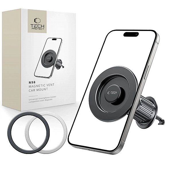 Uchwyt samochodowy Tech-Protect N58 Magnetic MagSafe do montażu do kra
