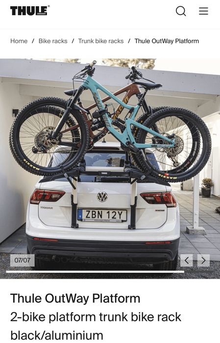 Велоплатформа велобагажник велокріплення на задню дверку ляду Thule Outway Platform 993001