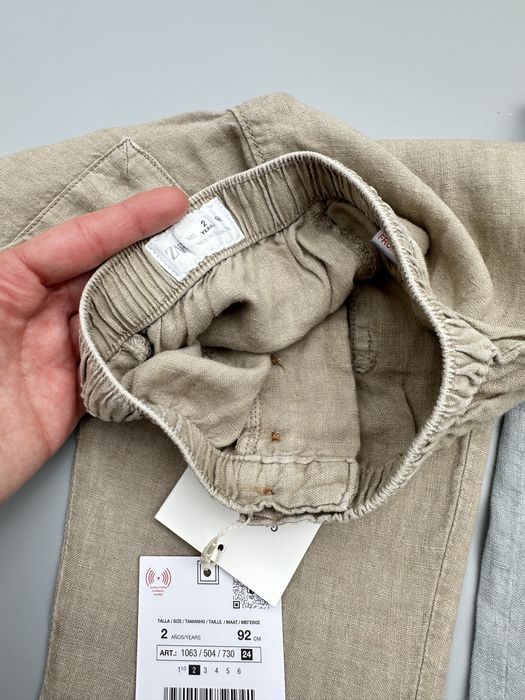 Літні штани  Zara брюки льняні льон трузери 1,5 та 2 роки