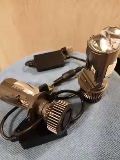 Bi led мини линзы h4 6000k комплект 12v 24v