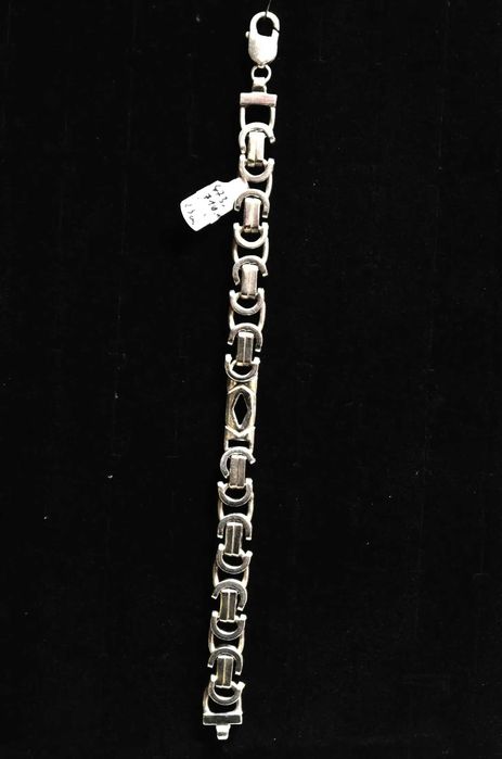 Srebrna bransoletka 925 splot bizantyjski 47,3g 23cm/11mm komis Tarnów