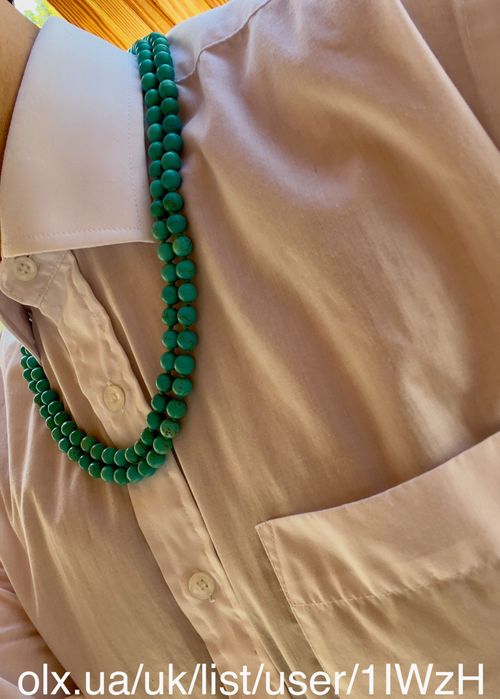 Длинные бусы натуральна бирюза Number 8 Nevada 8mm 85,7g