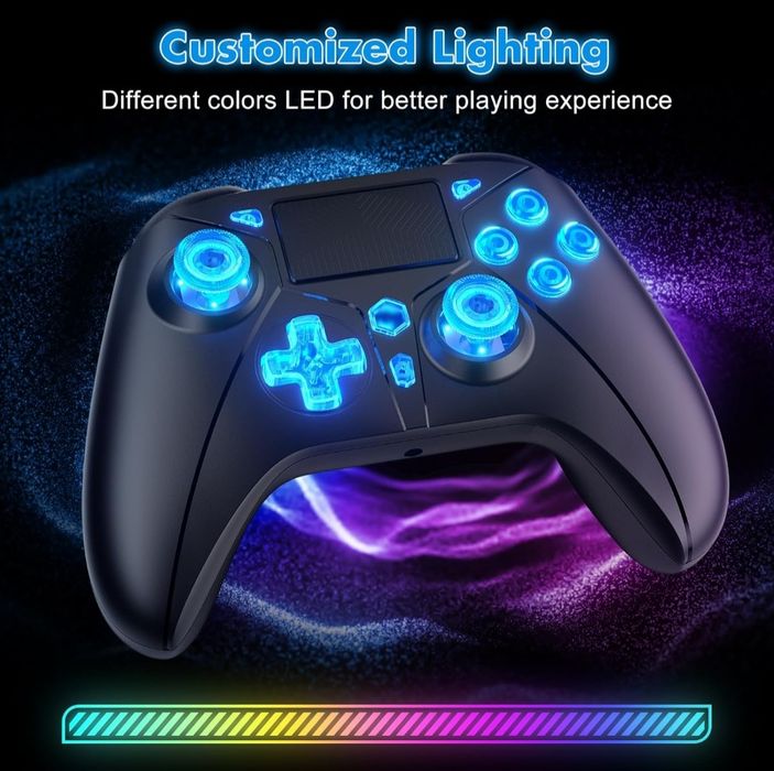 Kontroler bezprzewodowy Dinosoo RGB do PS5 z oświetleniem LED