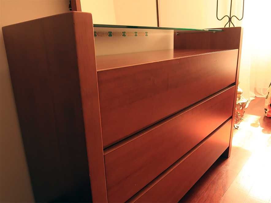 Movel Comoda madeira maciça cerejeira + espelho