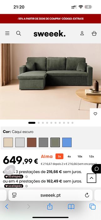Sofa cama nova.