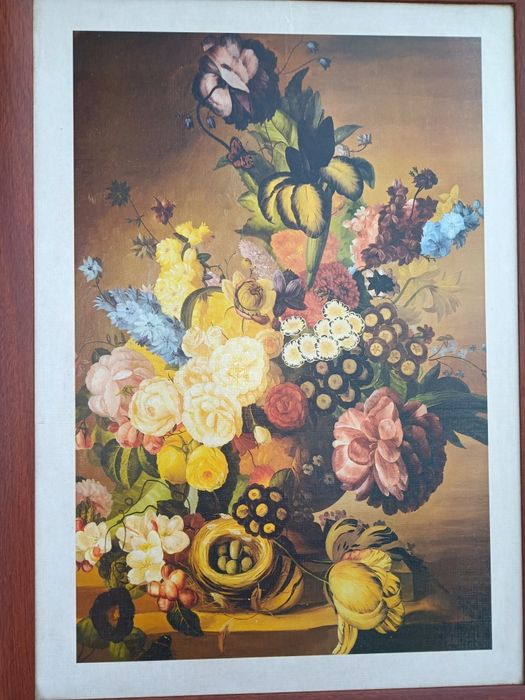 Moldura em madeira maciça com tela , pintura a óleo. 80/60cm.
Exemplar