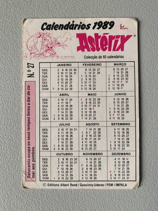 Calendário Astérix (1989)