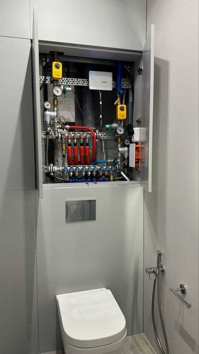 Отопление под ключ. Разводка горячей воды по трубах. Тёплый пол