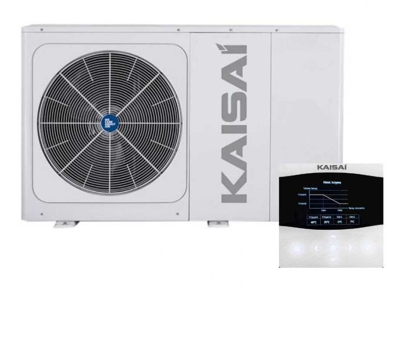 Pompa ciepła KAISAI 8kW – Zestaw grzewczy z osprzętem
