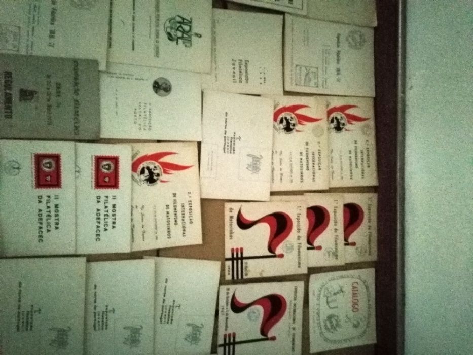 Brochuras, programas e catálogo de exposições filatelia muito antigas