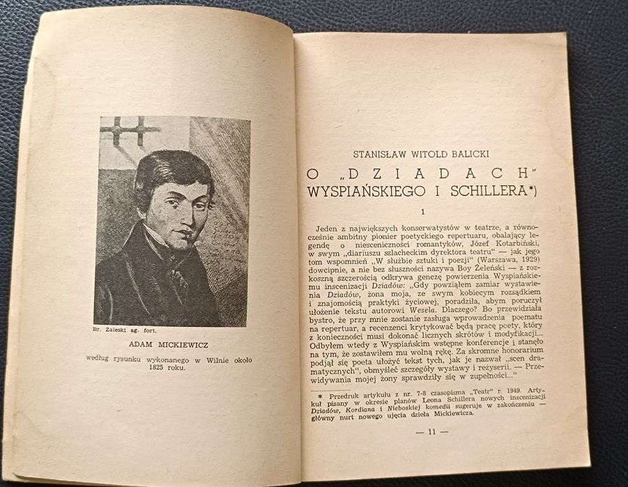 Stary program teatralny  DZIADY Teatr Polski 1955