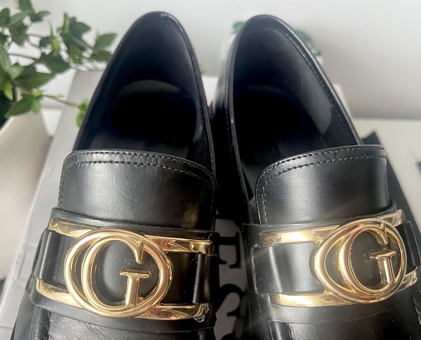 GUESS Ilary mokasyny loafersy skóra naturalna  r.37