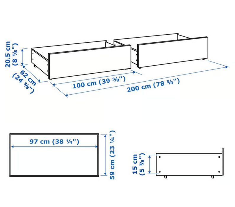 IKEA Caixa arrumação MALM (2 unidades)