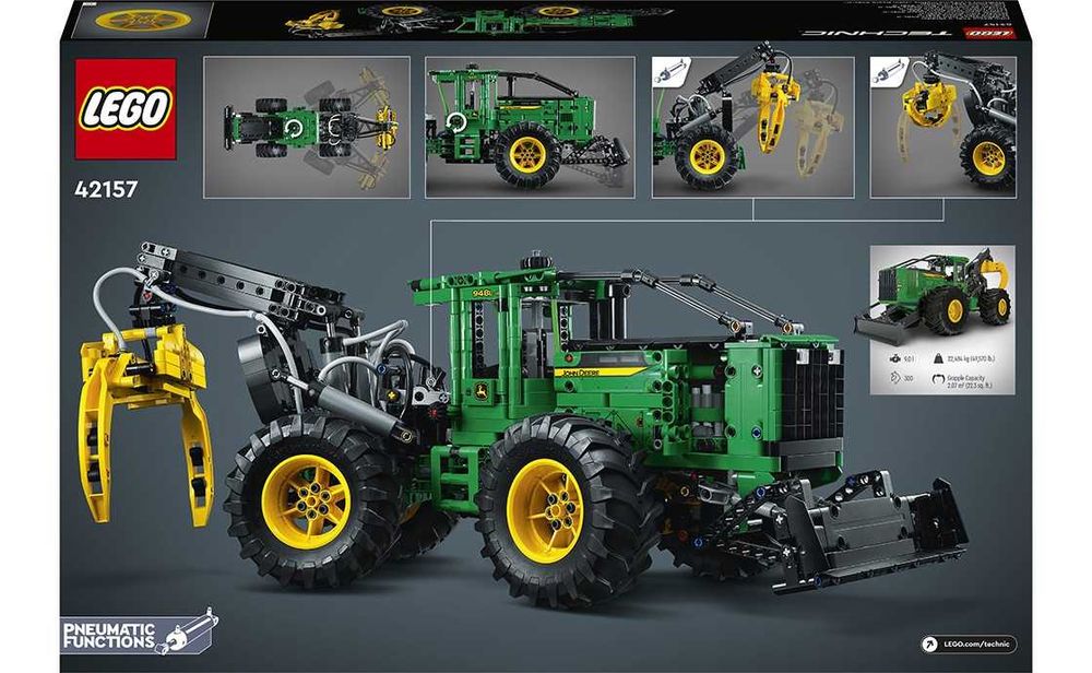 LEGO Technic 42157 Трелювальний трактор John Deere 948L-II.