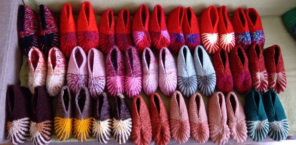 Kapcie wełniane ręcznie robione