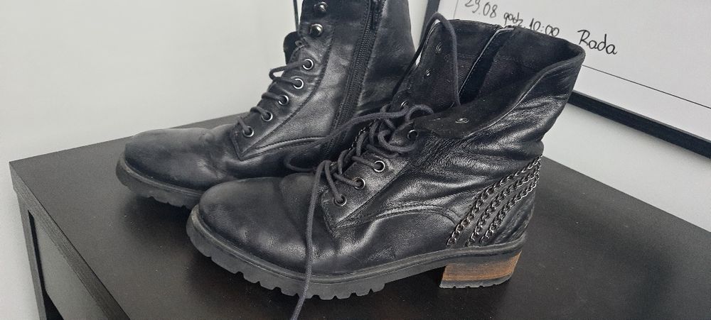 Skórzane buty 38 tanio