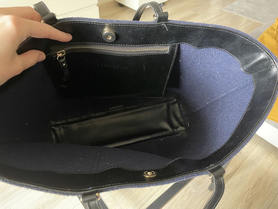 Coccinelle torebka skórzana tote shopper A4