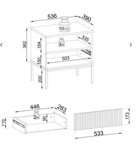 Szafka nocna Sento Kaszmir + LED