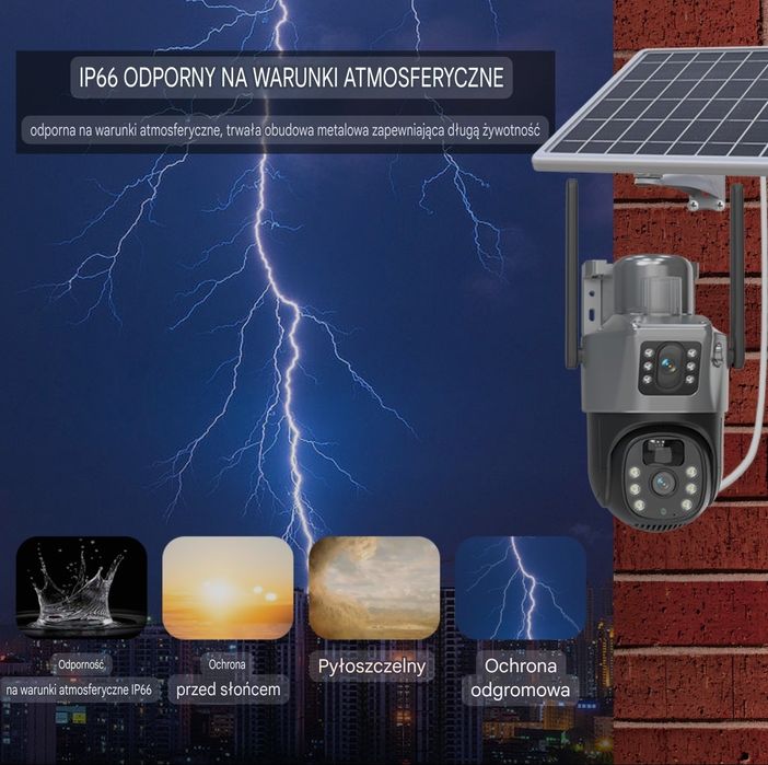 Kamera Solarna WIFI 8MP Obrotowa IP66