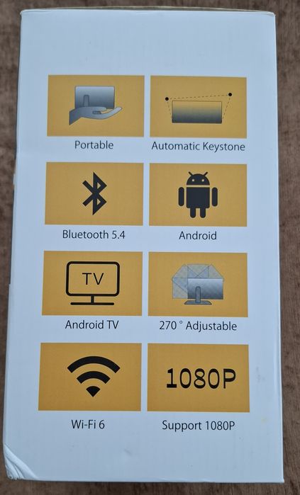 Смарт Проектор HD 1080P 4K яскравість 260 ANSI, Wi-Fi 6 та Bluetooth 5.4, домашній кінотеатр