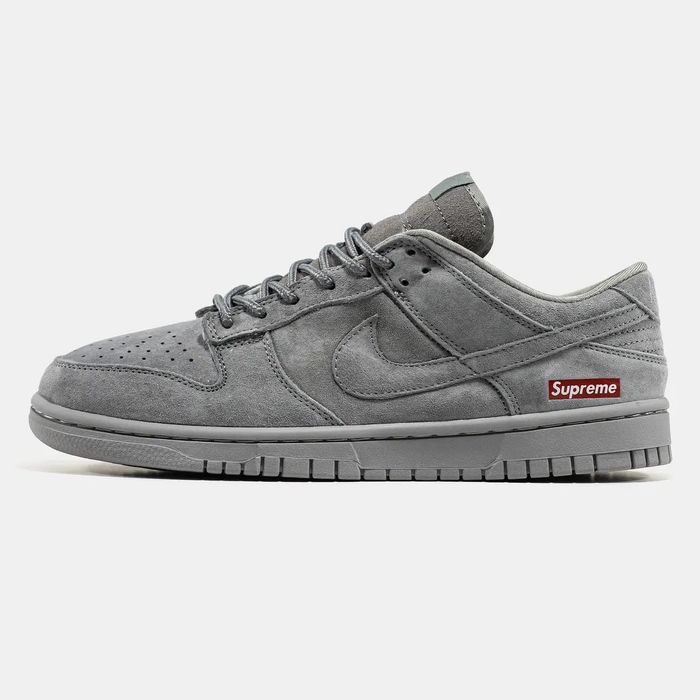 HIGH QUALITY! Nike Dunk Grey Supreme 37 - 45 найк данк сірі супрім
