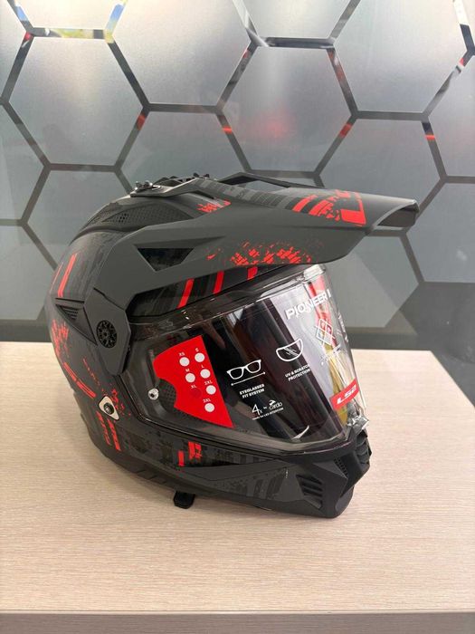 Kask LS2 MX702 Pioneer II Enduro/Quad/ATV Czarno-czerwony
