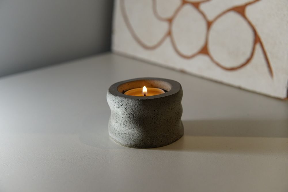 Betonowy świecznik tealight handmade