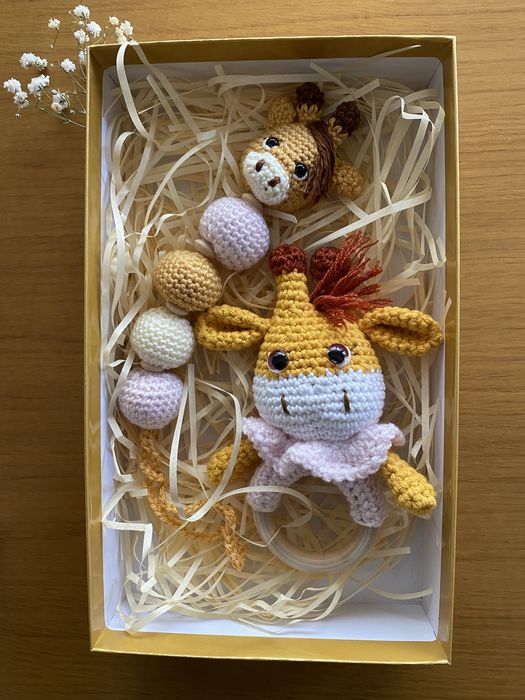 Kit bebe girafinha em crochet