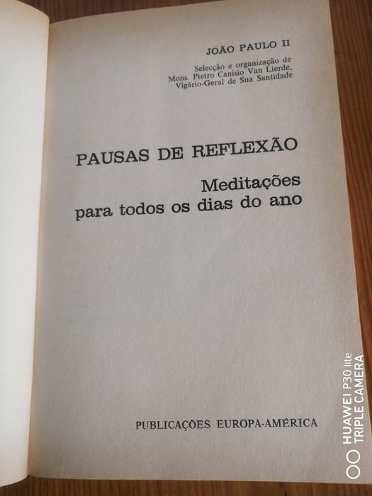 Livro João Paulo II "Pausas de reflexão"