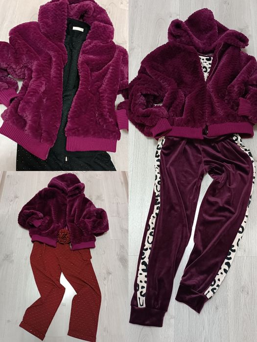 Futerko kurtka futerkowe miś Teddy przejściowa wiosna jesień zima śliw