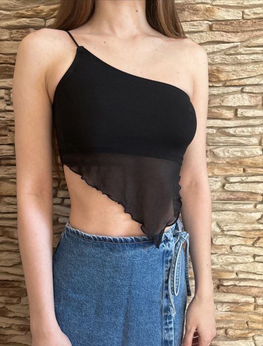 Crop top z siatką
