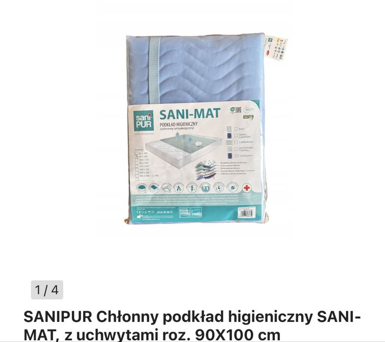 Chłonny podkład higieniczny z uchwytami