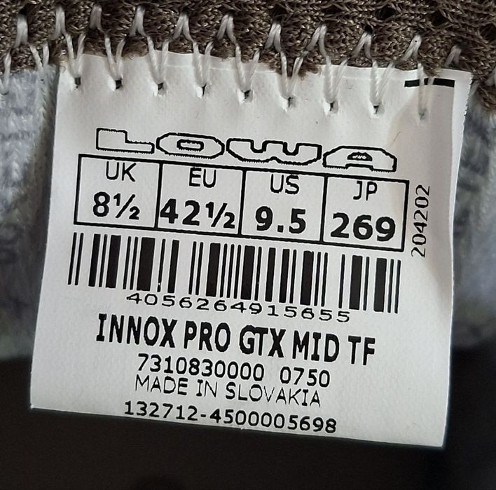 Черевики Lowa Innox PRO GTX MID TF 42½р. на 27.5 см