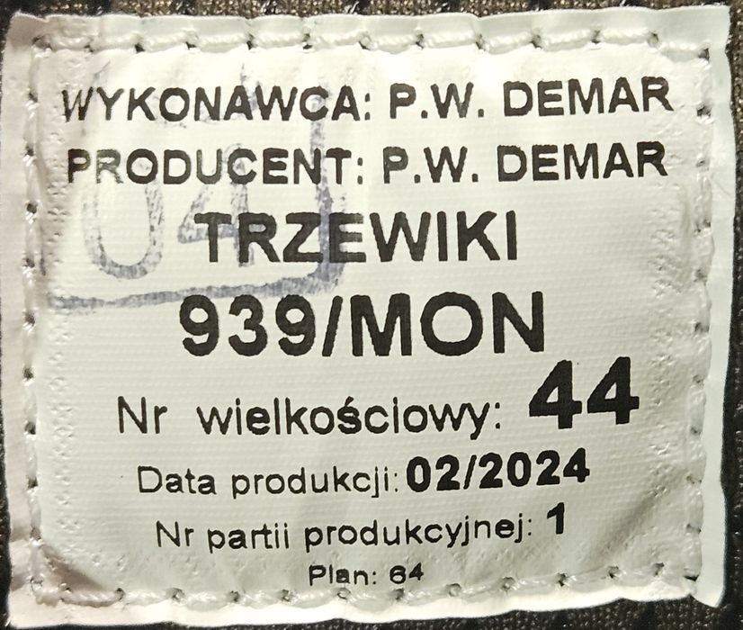 Buty wojskowe 44r 939/Mon Demar