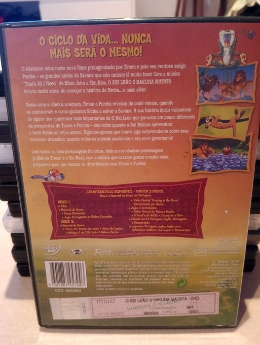 DVD Disney o rei leão 3
