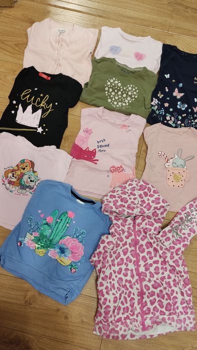 Zestaw bluzka długi rękaw dla dziewczynki 98 104