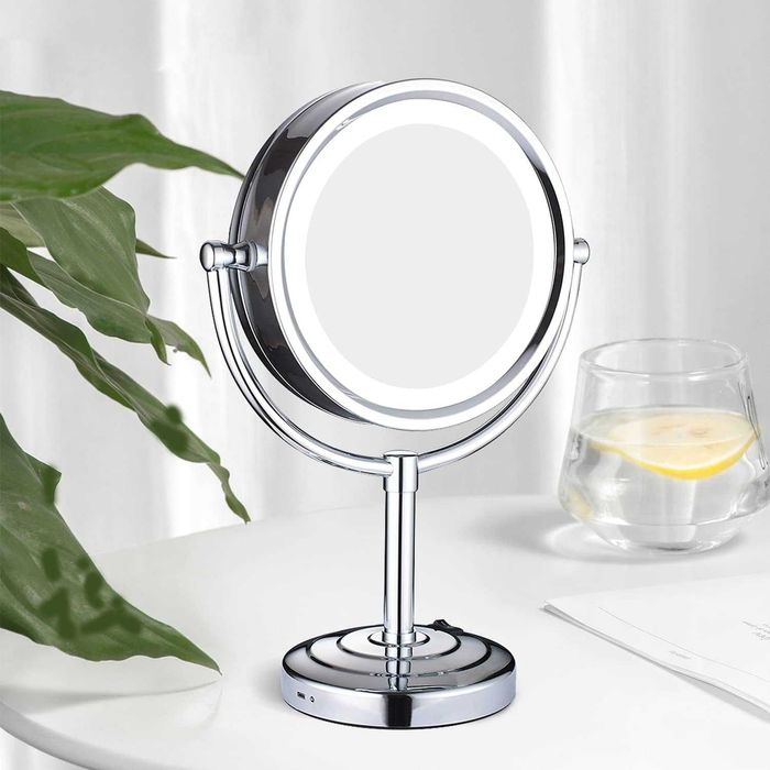 Lusterko do makijażu dwustronne stojące LED 7x/1x 21,5 cm