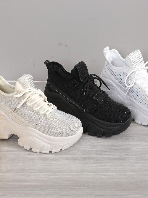 3 KOLORY 36 37 38 sneakersy 39 40 41 na platformie z cyrkoniami sporto
