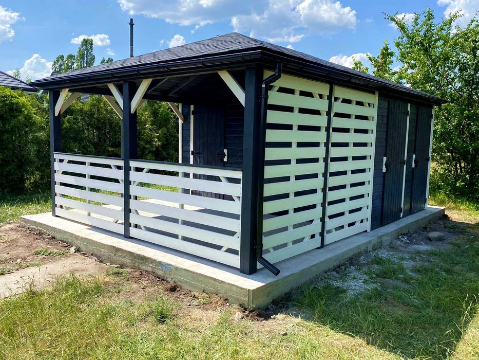 Altana ogrodowa z domkiem narzędziowym Afrodyta 4m x 5,5m - PRODUCENT