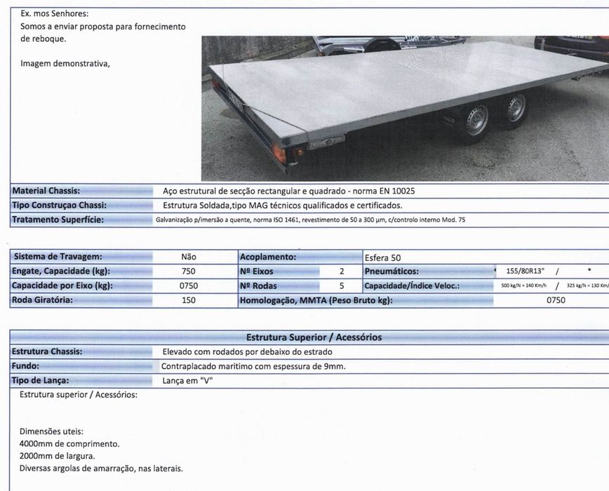 Reboque TopTrailer 4x2m