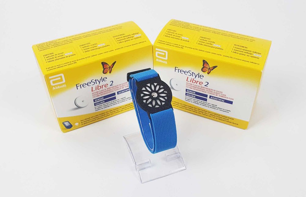 Opaska na sensor FreeStyle Libre 2 - Stokrotka - Niebieska -WYSYŁKA24h