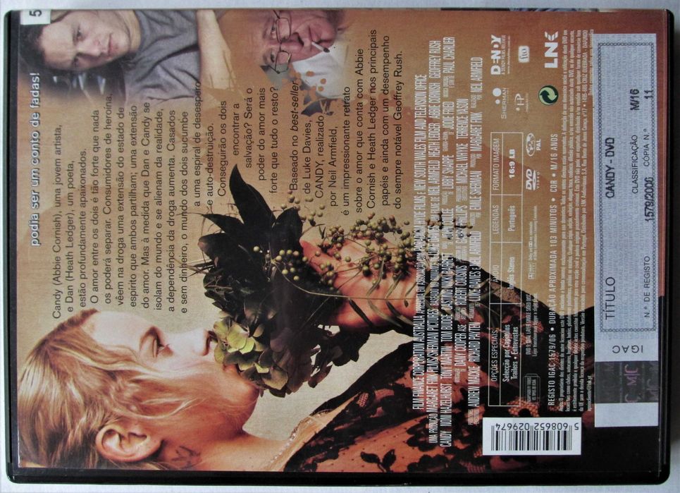 DVD Candy, de Neil Armfield, com Abbie Cornish, Heath Ledger