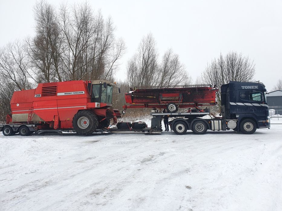 Transport kombajnów,sieczkarni,maszyn,domków,gabarytów,tiefbett dźwig