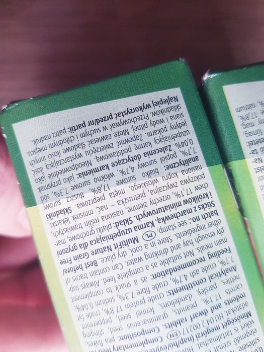 Nowa karma dla gryzoni myszy chomika i królików miniaturowych Multi Fi