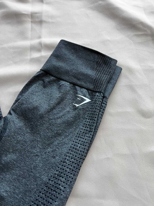 Legginsy Gymshark sportowe szare S na siłownie bezszwowe wysoki stan