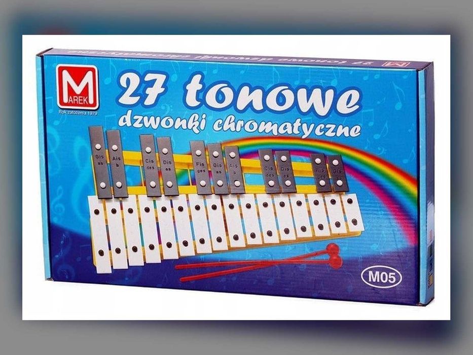 Nowe Dzwonki Chromatyczne 27 Tonowe Szkolne Marek 2 Oktawy Pałeczki