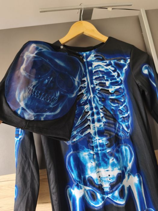 Stroj na bal karnawałowy szkielet z maska 134/140